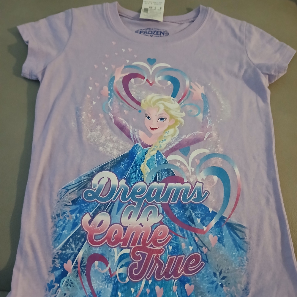 Disney Frozen Lavender Tee with Blue Accents